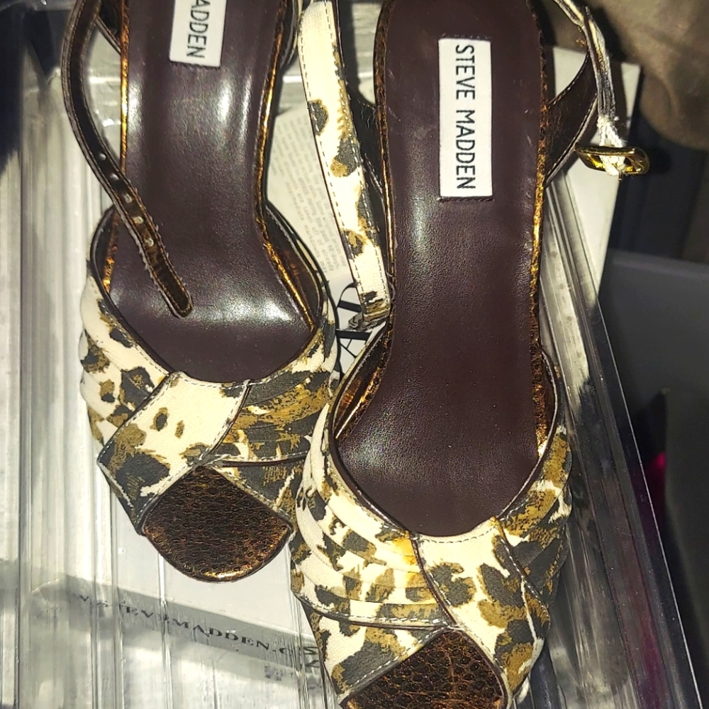 Steve Madden animal print heels